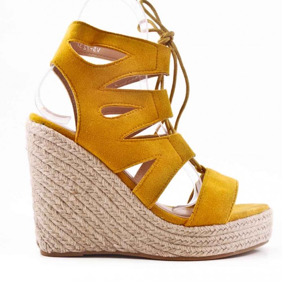 Wedge sandal with espadrille sole