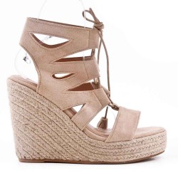 Wedge sandal with espadrille sole