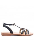 Flat sandals in faux leather for women