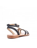 Flat sandals in faux leather for women