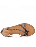 Flat sandals in faux leather for women