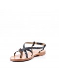 Flat sandals in faux leather for women