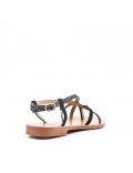 Flat sandals in faux leather for women