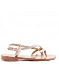 Flat sandals in faux leather for women