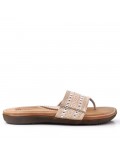 Flat sandals in faux leather for women