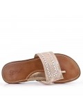 Flat sandals in faux leather for women