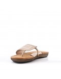 Flat sandals in faux leather for women