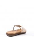 Flat sandals in faux leather for women