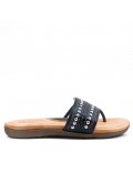 Flat sandals in faux leather for women