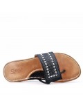 Flat sandals in faux leather for women