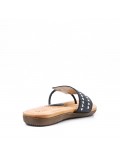 Flat sandals in faux leather for women