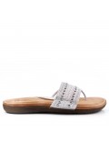 Flat sandals in faux leather for women