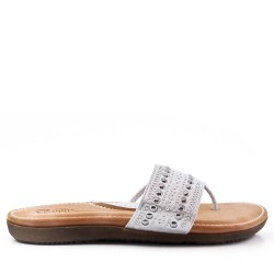 Flat sandals in faux leather for women