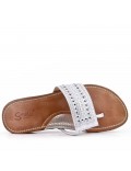 Flat sandals in faux leather for women