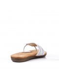 Flat sandals in faux leather for women