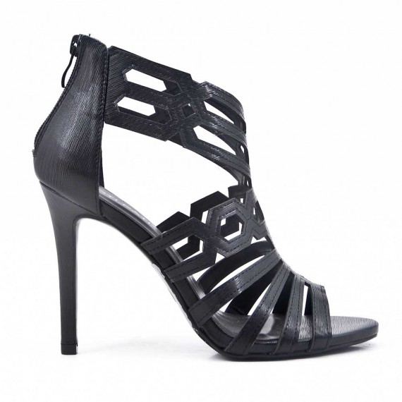 Faux leather heeled sandal