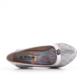 Girl's glitter heel pump