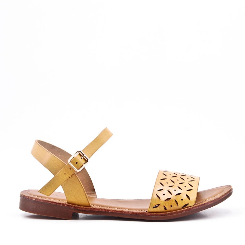 ZAPATOS AL POR MAYOR -Sandalia plana para mujer en piel