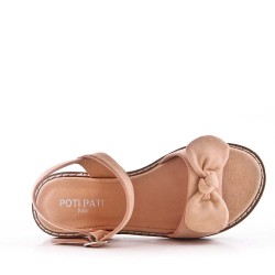 Girl's faux suede sandal