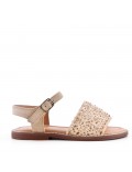 Girl's faux suede sandal