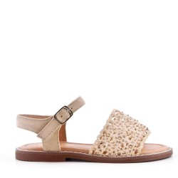 Girl's faux suede sandal