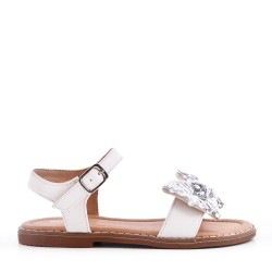 Girl's faux leather sandal