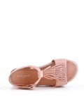 Girl's faux suede sandal