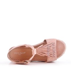 Girl's faux suede sandal