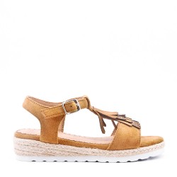 Girl's faux suede sandal