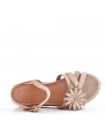 Girl's faux suede sandal