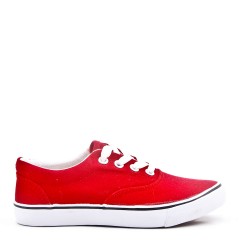 Cesta infantil roja con encaje