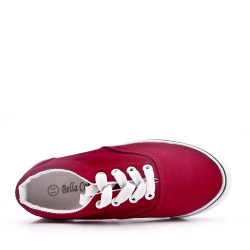 Burgundy children's lace-up basket
