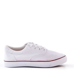 Children's white lace-up basket