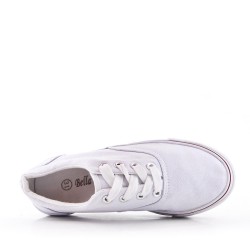 Children's white lace-up basket