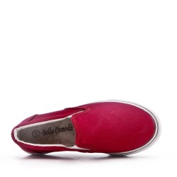 Basket bordeaux enfant sans lacet