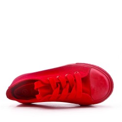 Basket rouge enfant à lacet