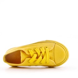 Child's yellow lace-up basket