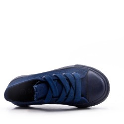 Children's navy lace-up basket
