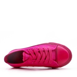 Basket fuchsia enfant à lacet