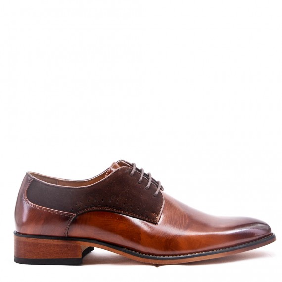 Faux leather derby
