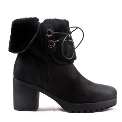 Faux leather ankle boot