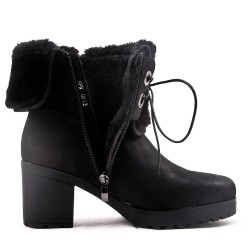 Faux leather ankle boot