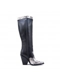 Black faux leather boot 