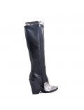 Black faux leather boot 