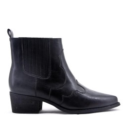 Faux leather ankle boot