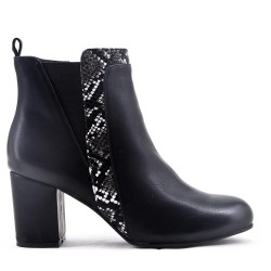 Faux leather ankle boot