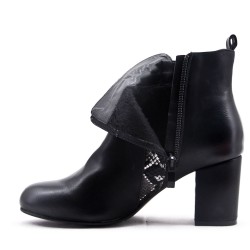 Faux leather ankle boot