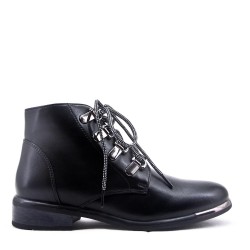 Faux leather ankle boot