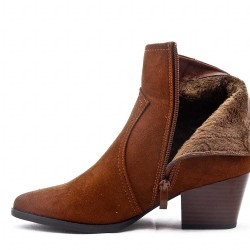 Ankle boot in faux suede