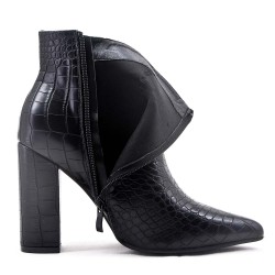 Faux leather ankle boot